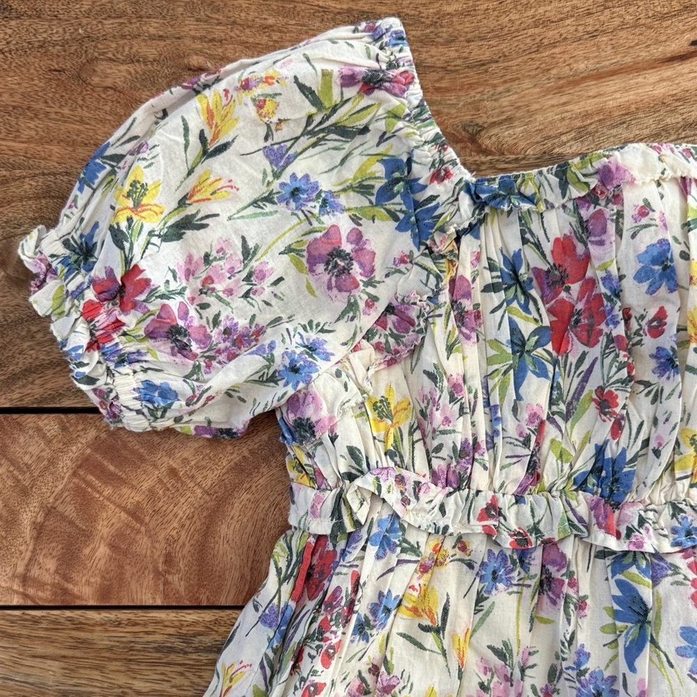 GAP Floral Cotton Puff Sleeve Dress 2T